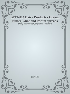 BPVI-014 Dairy Products - Cream, Butter, Ghee and low fat spreads